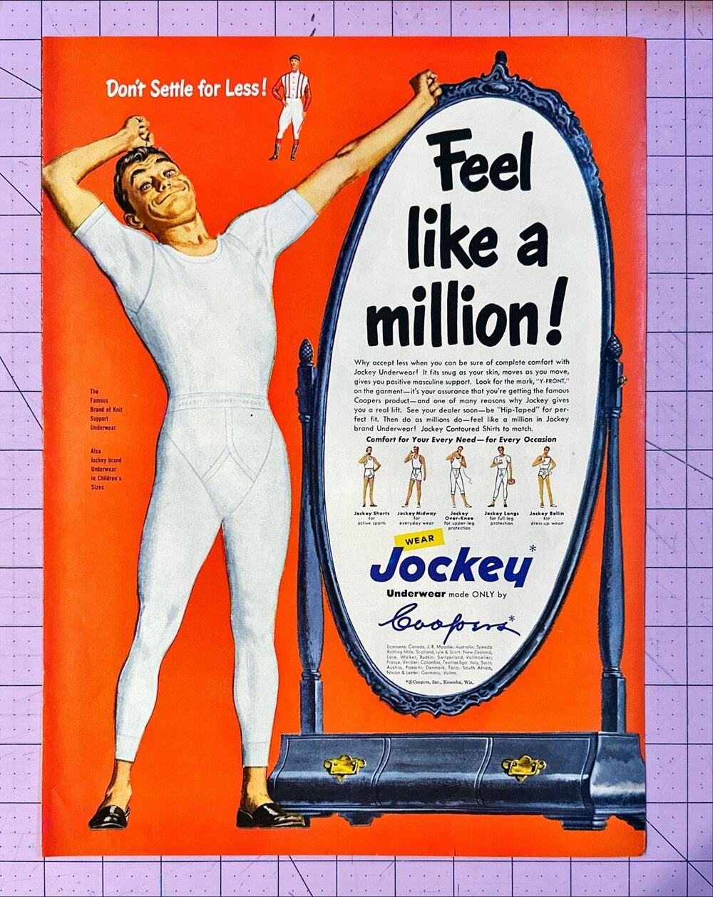 1950 Jockey Underwear Life Magazine Advertisement Feel like a million!